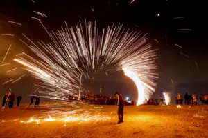 Fire Festival in Iran on Nowruz