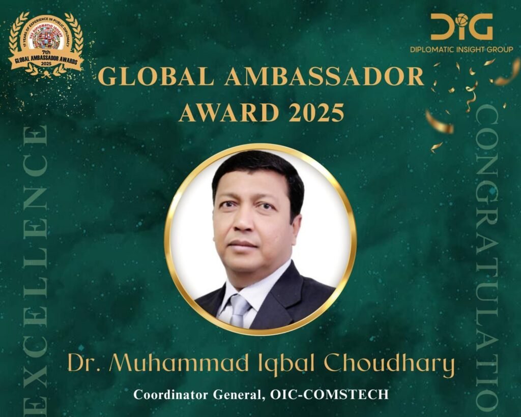 Coordinator General of OIC-COMSTECH Honored With Global Ambassador Award