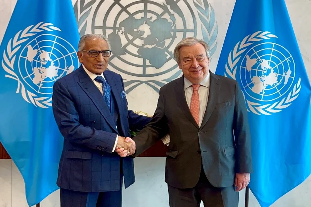 SAPM Tariq Fatemi Meets António Guterres and UNGA President