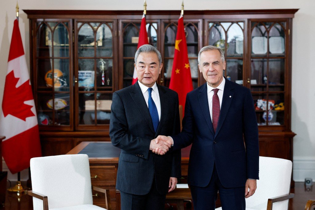 China's Wang Yi Meets Canadian Counterpart, PM Carney in Rare Country Visit