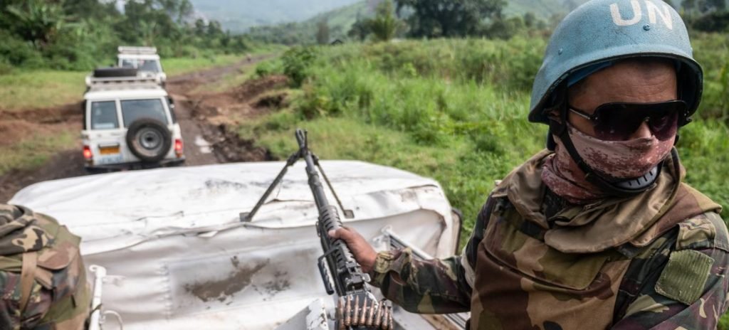 MONUSCO Peacekeepers escorting a humanitarian convoy to Pinga in North Kivu, DRC