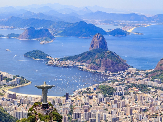 Brazil is a country in South America, bordered by Uruguay to the south, Argentina and Paraguay to the southwest, Bolivia and Peru to the west; Colombia to the northwest; and Venezuela, Guyana, Suriname, and France (French Guiana) to the north.