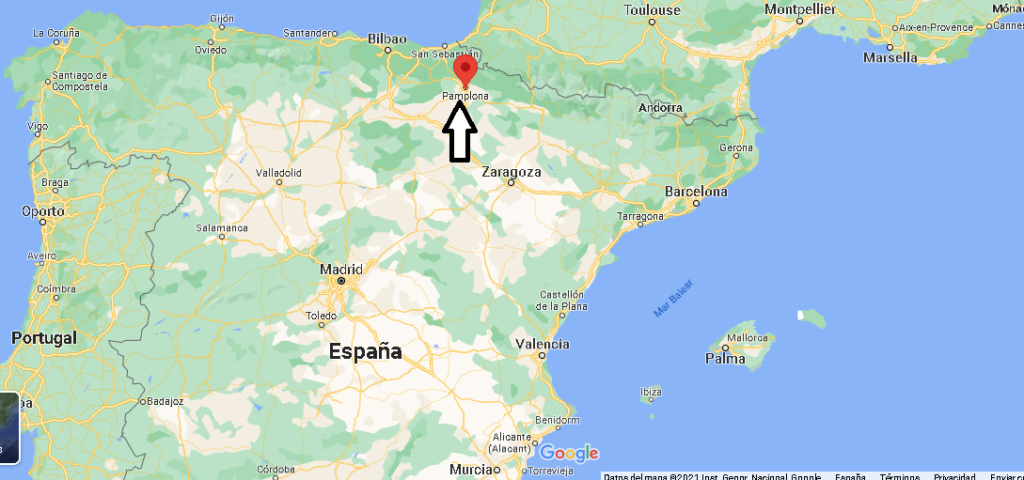 Map of Pamplona, Spain