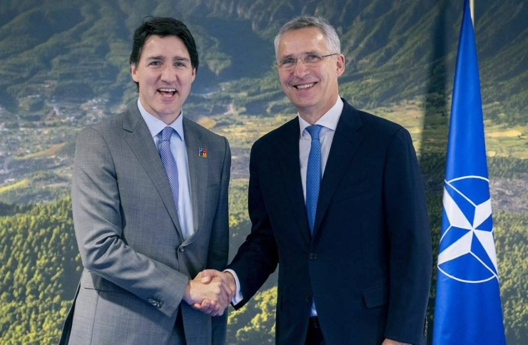 Jens Stoltenberg, the Secretary General of the North Atlantic Treaty Organization (NATO) s visiting Canada. While there, he will visit the Canadian Arctic with the Prime Minister of Canada, Justin Trudeau (L)