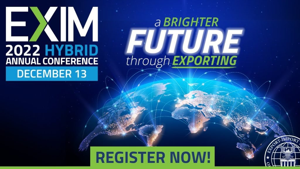 EXIM's main event, the 2022 Annual Conference, will be hosted both online and in Washington DC on 13 December, where attendees will meet in person for the first time since 2019.
