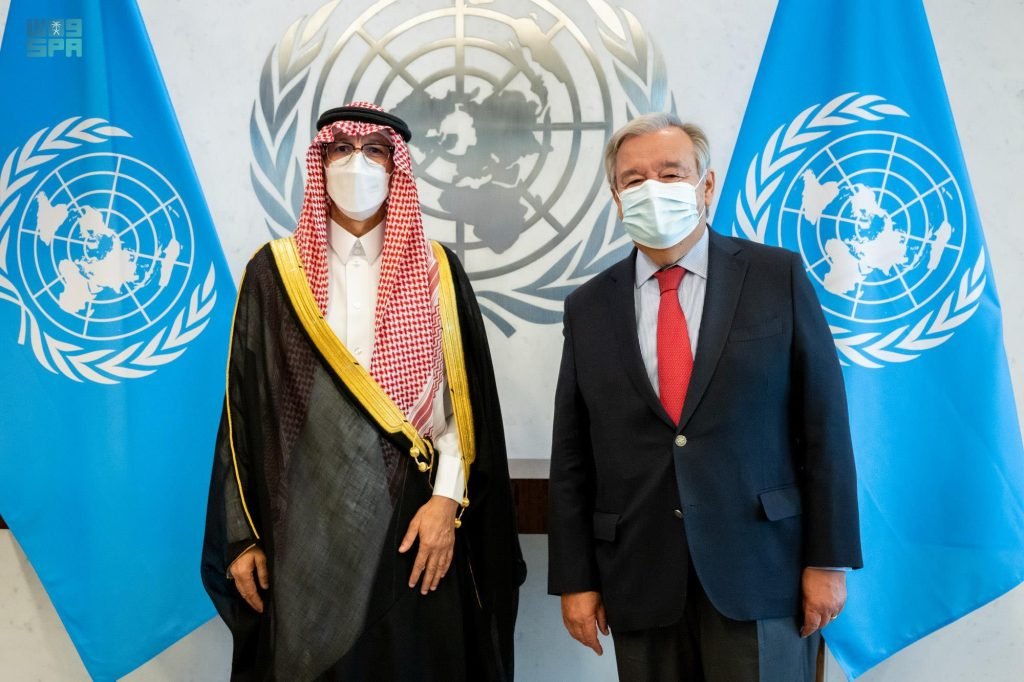 Al-Wasil with UN Secretary General after presenting his credentials in New York