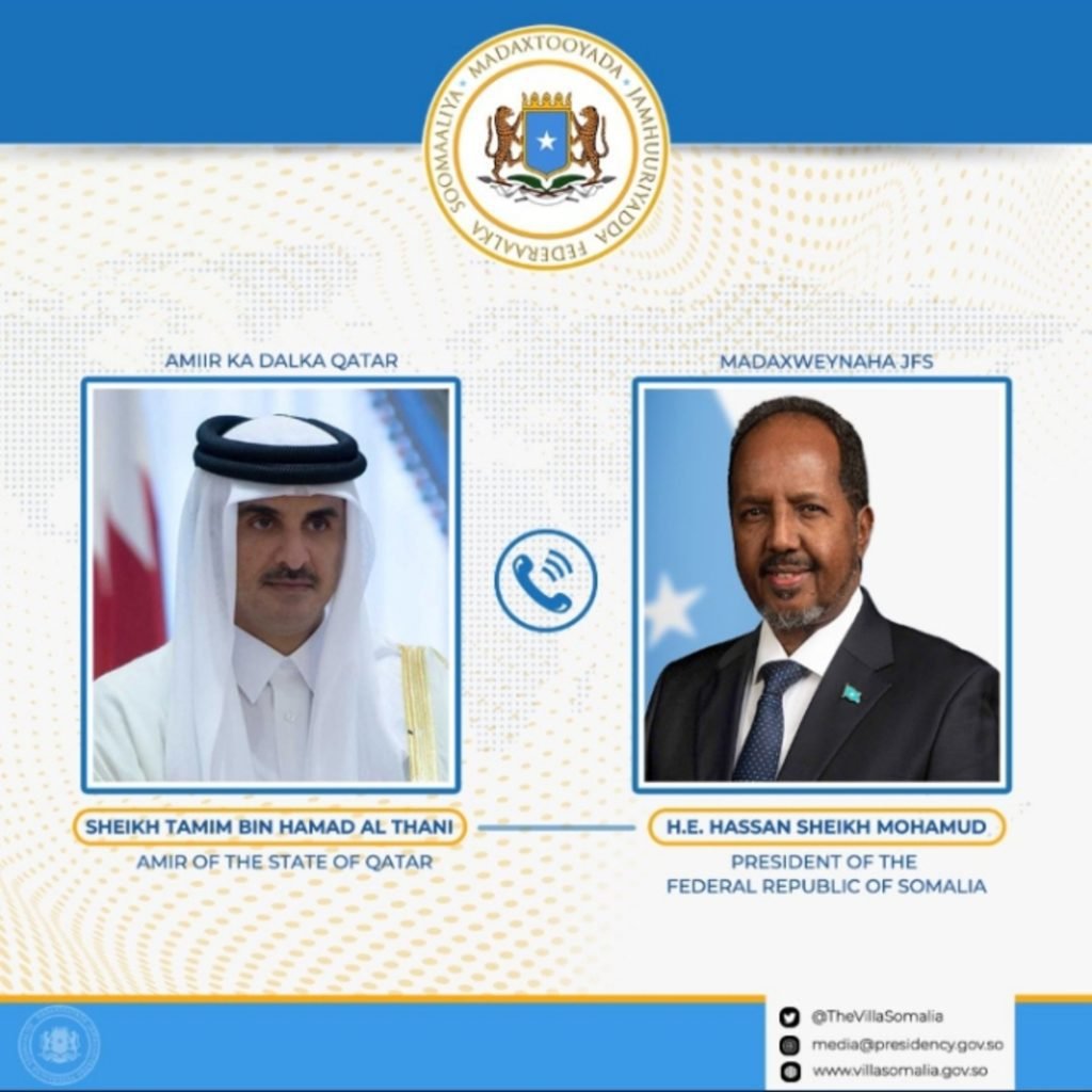 Qatar’s Emir and President of Somalia hold telephone conversation