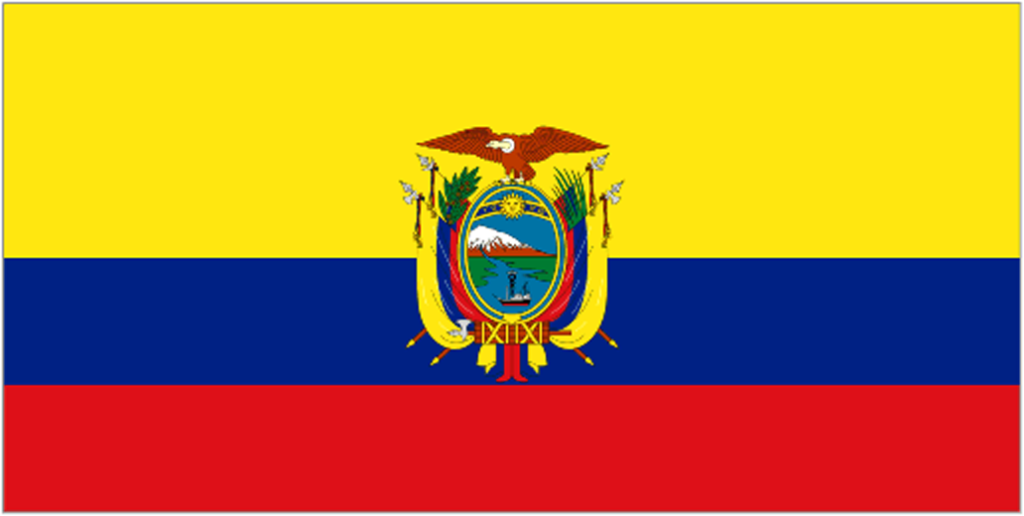 The National Flag of Republic of Ecuador