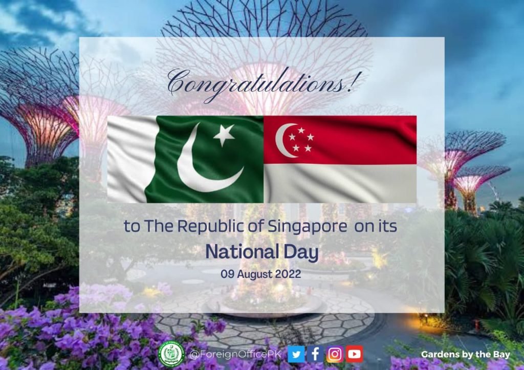 Pakistan wishes Singapore on National Day