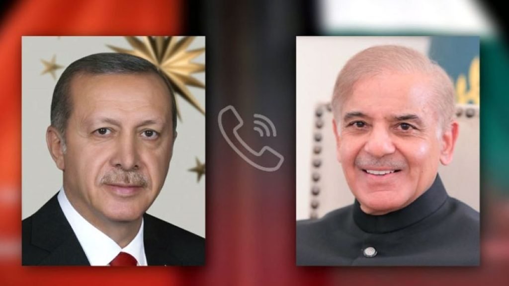 President of Turkiye talks to Pakistan's Prime Minister