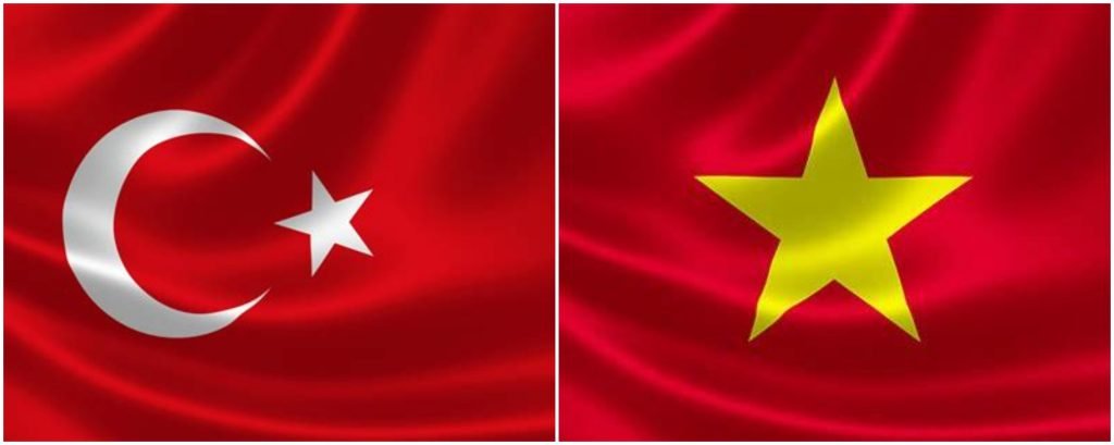 Turkiye (L), Vietnam (R) flags