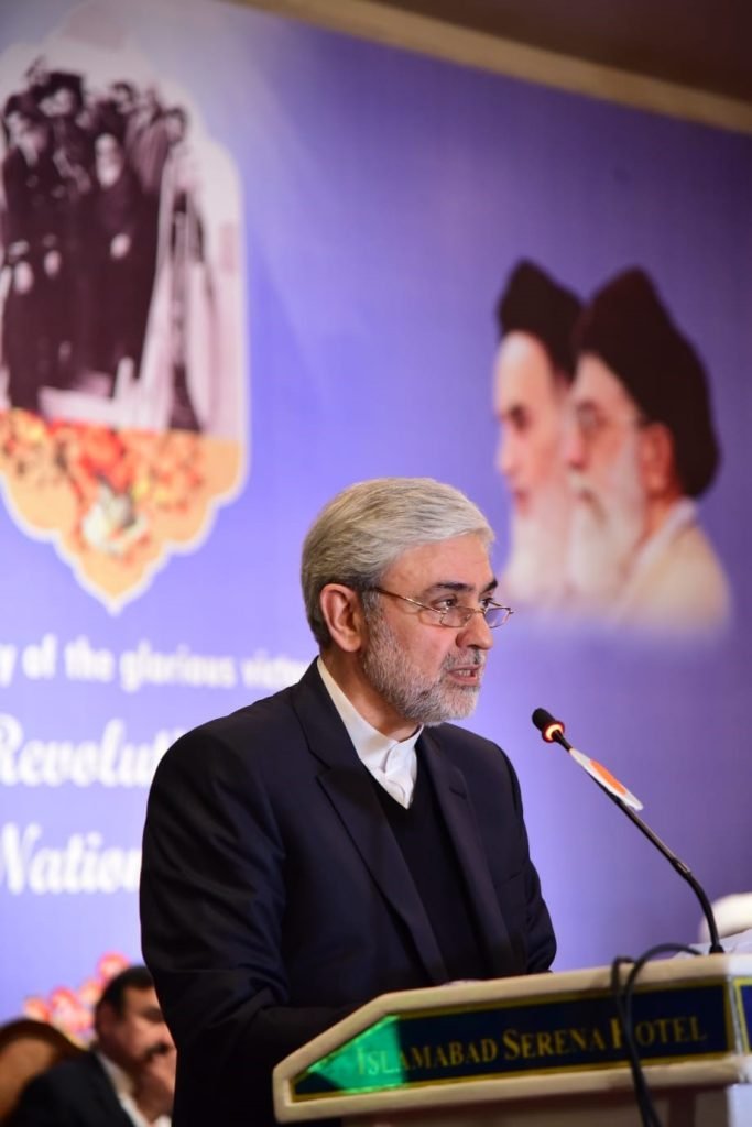 The Ambassador of the Islamic Republic of Iran to Pakistan, Sayed Mohammad Ali Hosseini addressed the commemorative ceremony on the occasion of the 44th anniversary of the Victory of the Islamic Revolution of Iran.