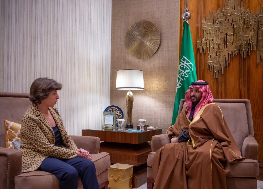 Crown Prince of Saudi Arabia Mohammed bin Salman met with Catherine Colonna Minister of Foreign Affairs of France.