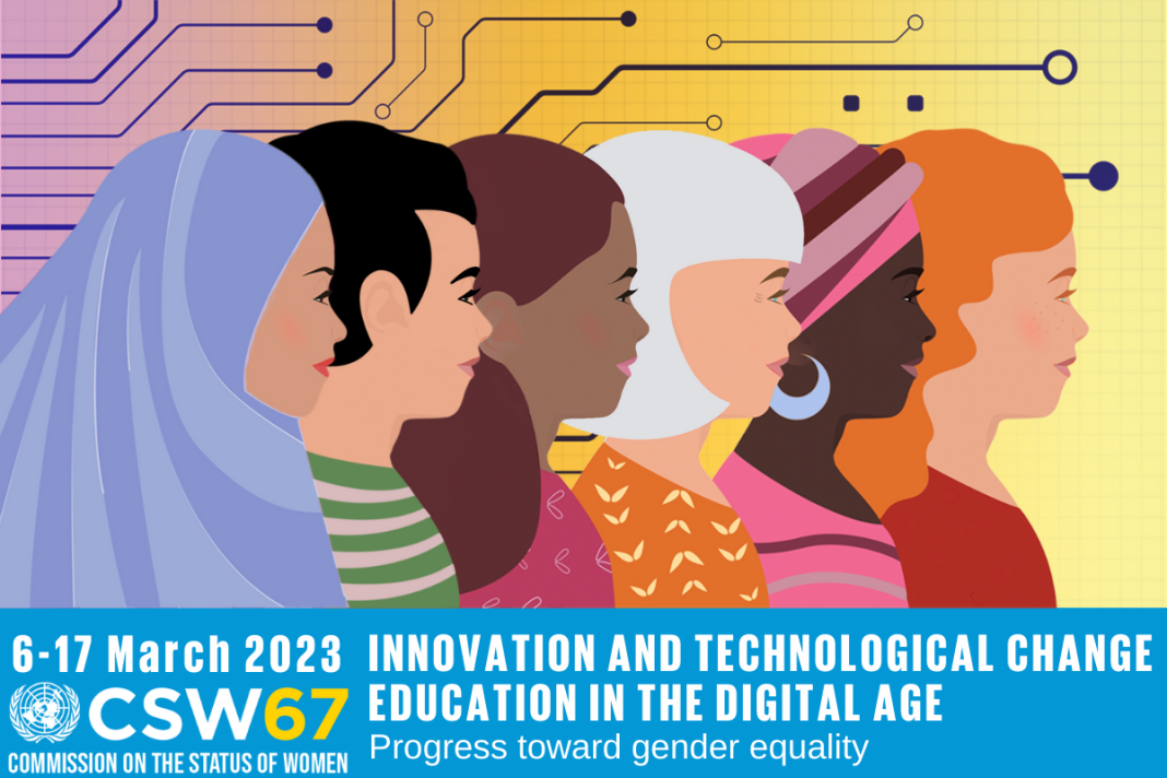 The sixty-seventh session of the Commission on the Status of Women (CSW67) was held from March 6 to 17, 2023, under the theme "Innovation and technological change, and education in the digital age for achieving gender equality and the empowerment of all women and girls."
