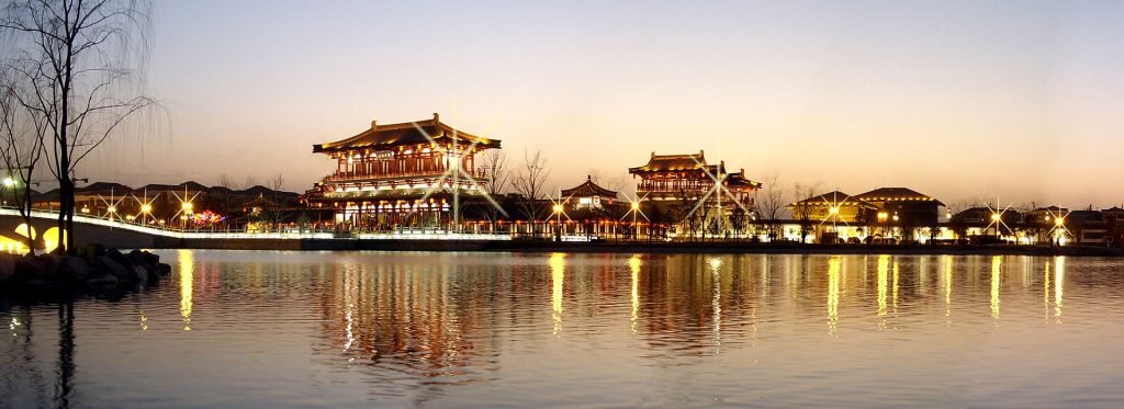 Tang Paradise at night, Xi'an, Shaanxi, China