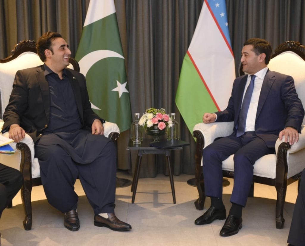 Foreign Minister of Pakistan Bilawal Bhutto Zardari met with Uzbek Foreign Minister Bakhtiyor Saidov on the sidelines of the Shanghai Cooperation Organization's Council of Foreign Ministers (SCO-CFM) meeting in India.