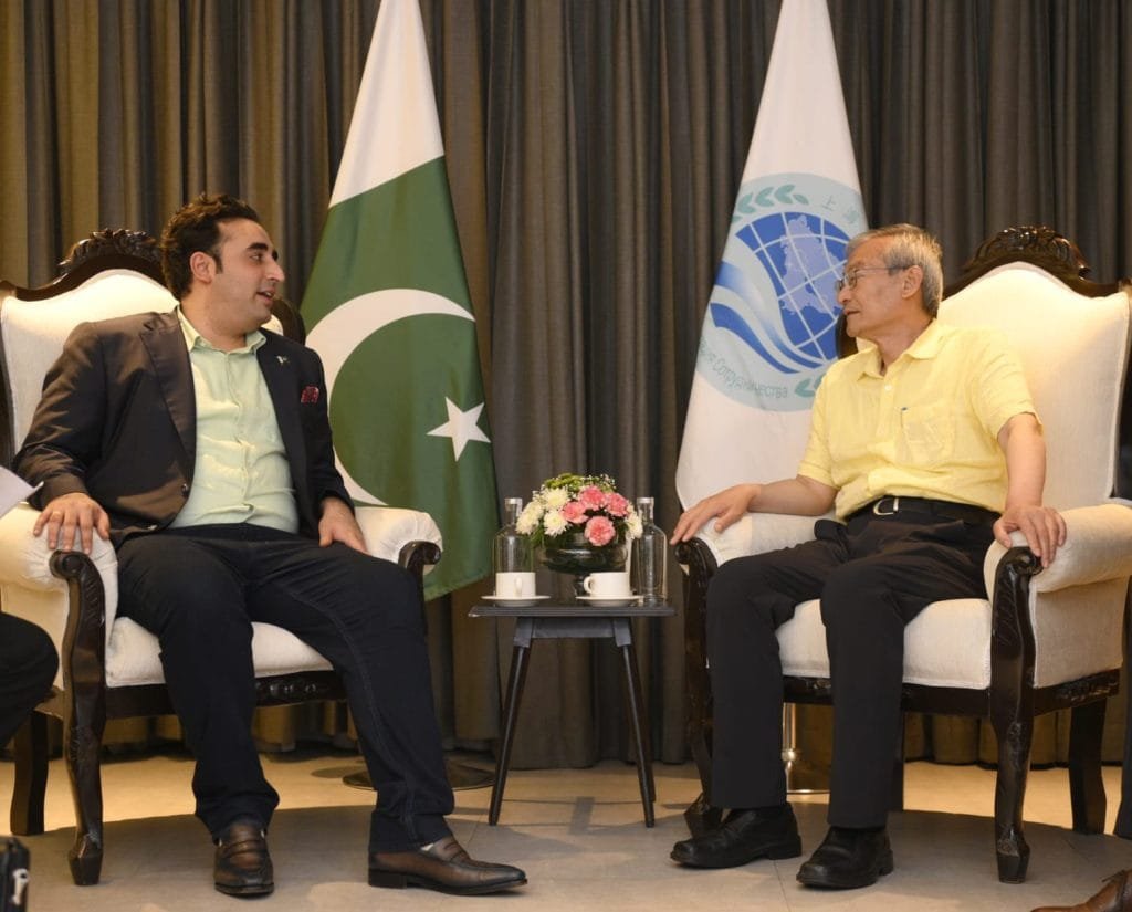 Foreign Minister of Pakistan Bilawal Bhutto Zardari meets the Secretary General of SCO Zhang Ming