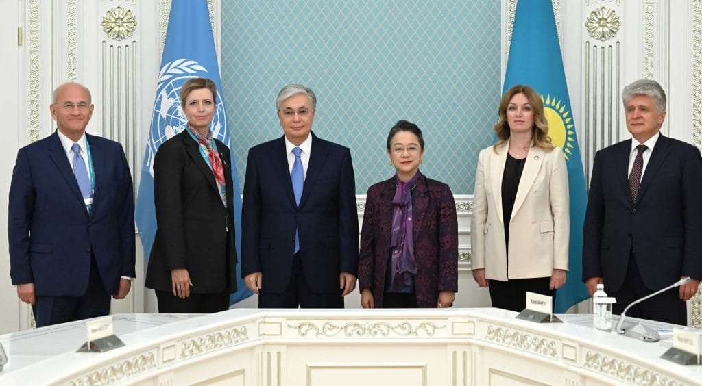 The President of Kazakhstan Kassym-Jomart Tokayev, met with a delegation from the United Nations (UN), including UN Deputy Secretary General Armida Alisjaban, Executive Secretary of the UN Economic and Social Commission for Asia and the Pacific, Miroslav Enchi, and Assistant UN Development Program Administrator, Ivana Živković.
