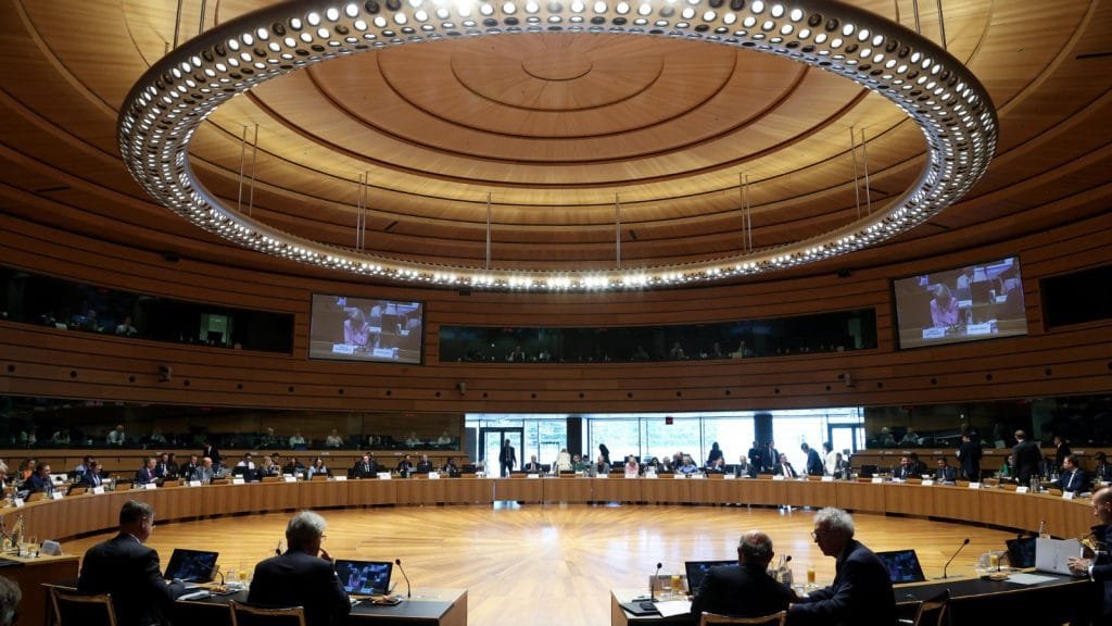 European Ministers during Economic and Financial Affairs Council meeting