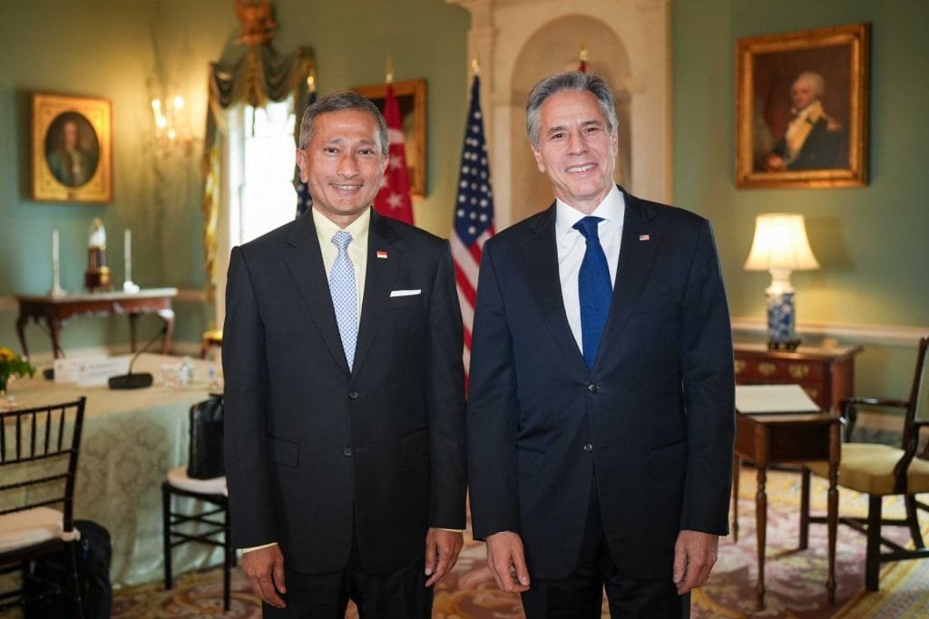 Minister for Foreign Affairs Vivian Balakrishnan’s with US Secretary of State Antony Blinken.