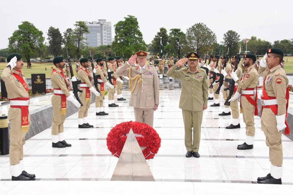 The Chief of General Staff of the British Army, General Patrick Sanders laid a floral wreath at Yadgar-e-Shuhada, the martyrs' memorial.