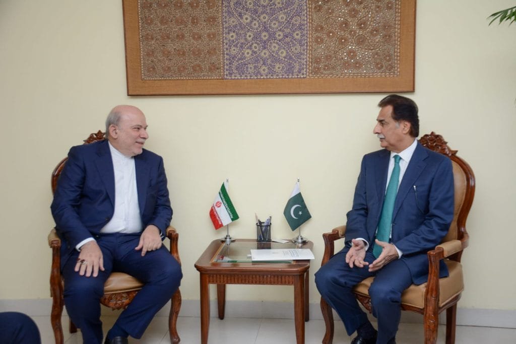 High-level delegation from Iran meets with Pakistan's Federal Minister for Economic Affairs.