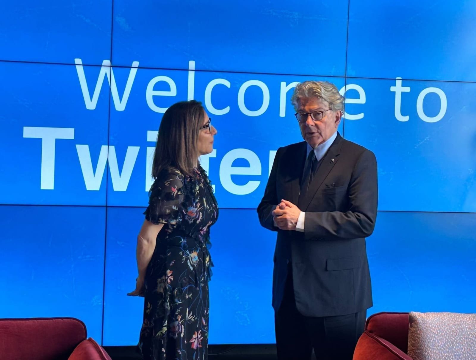 EU Commissioner Thierry Breton met CEO Linda Yaccarino at Twitter Headquarter in San Francisco.