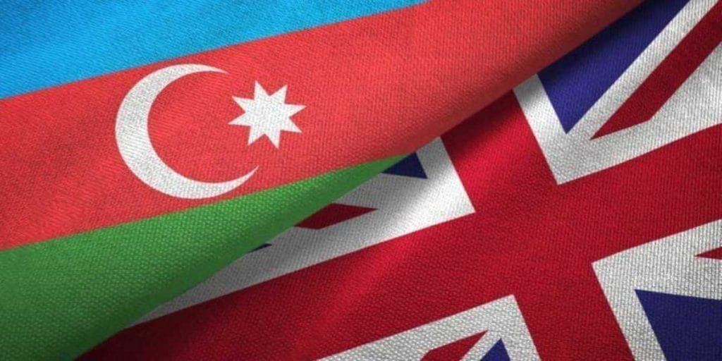 Flags of UK and Azerbaijan