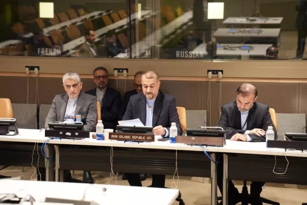 Foreign Minister of Iran at UN meeting