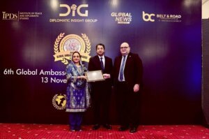 Palestinian Diplomat Honored with Global Ambassador Award 1 Pakistan Palestine Diplomacy