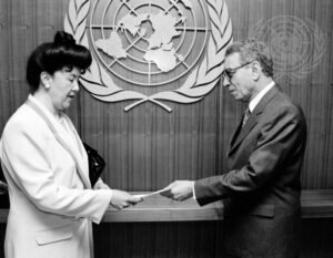 Kazakh Women in Diplomacy: Leadership, Achievements, and Global Influence 2 Ambassador Akmaral Arystanbekova was Kazakhstan’s first Permanent Representative to the UN