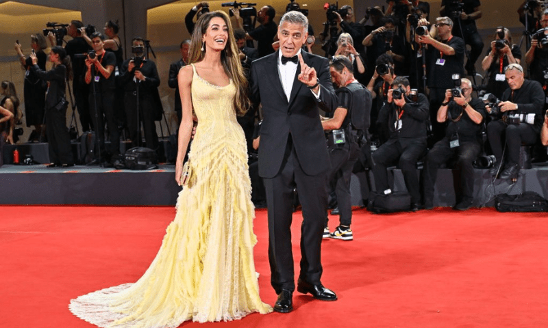 Amal, George Clooney Shine at ‘Wolfs’ Premiere