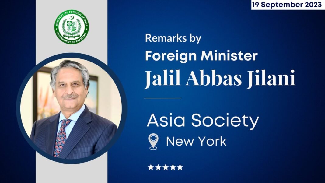 Foreign Minister of Pakistan addresses Asia Society