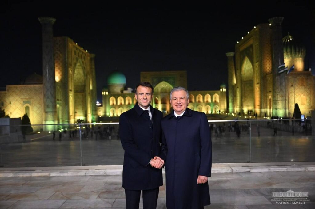 President of France embarks his visit to Uzbekistan