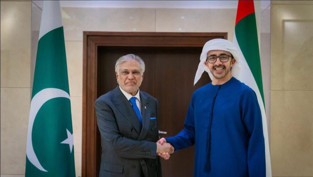 Ishaq Dar, and Emirati Counterpart Discuss bilaterial cooperation