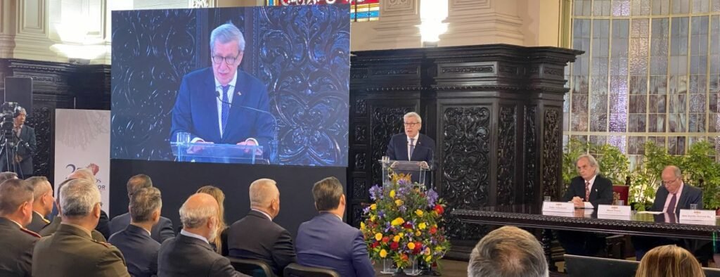 Chilean Chancellor Alberto Van Klaveren participates in the 25th anniversary of 25th Brasilia Peace Accords on October 26 in Lima, Peru.
