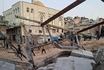 Destroyed neighborhood of Nur Shams in the West Bank.