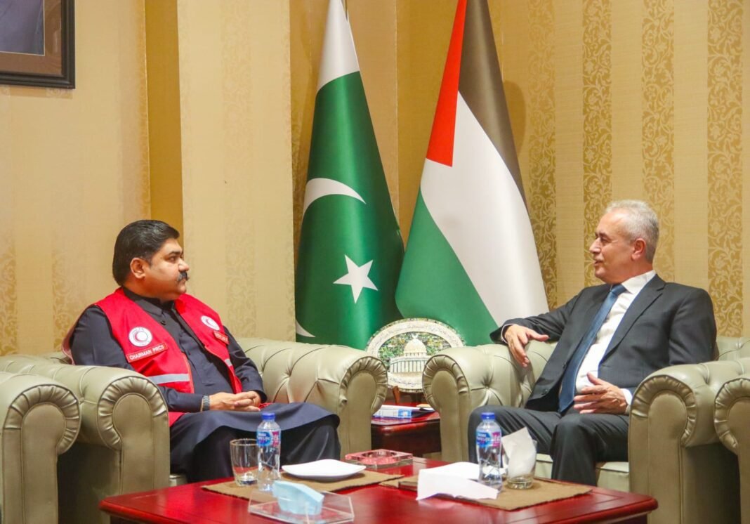 PRCS Chairman Sardar Shahid Ahmed Laghari Meets with Palestinian Ambassador