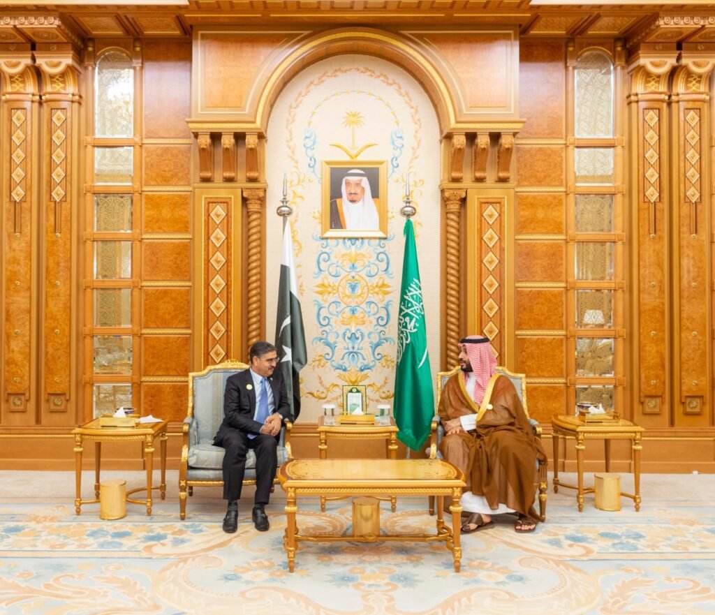Caretaker Prime Minister of Pakistan, Anwaar-ul-Haq Kakar met Prince Mohammed bin Salman, Crown Prince and the Prime Minister