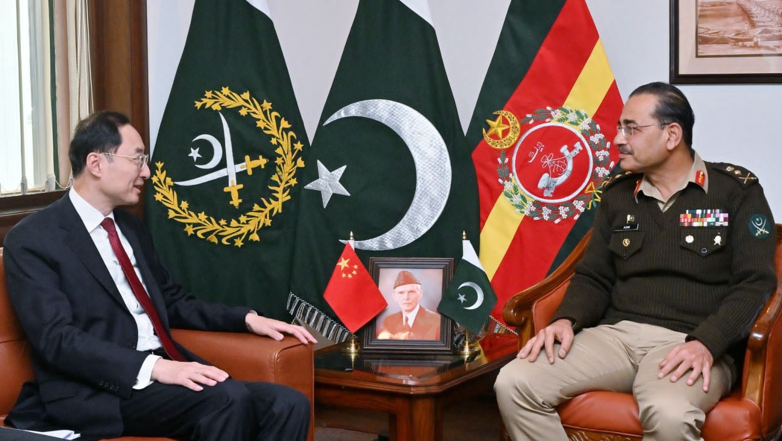 The visiting dignitary received thanks from the COAS for his warm remarks. The COAS stated that Pakistan and China have founded their relations on a common understanding of regional peace, stability, and prosperity for the people of both countries.