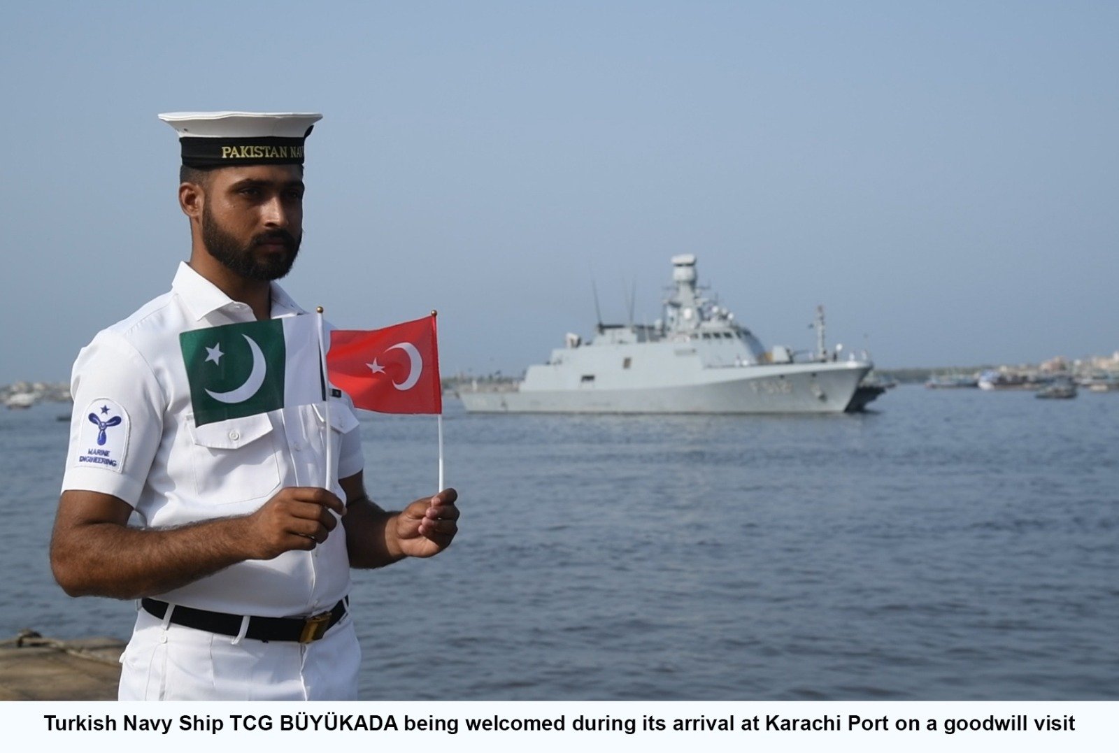 TURKISH NAVAL SHIP TCG BÜYÜKADA VISITS PAKISTAN